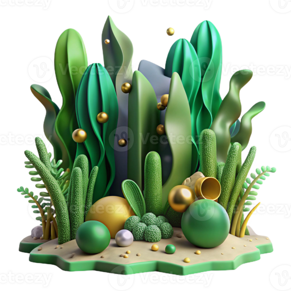 extraordinary traditional Kelp Forest Green Hues Cutout with Depth of Field authentic png