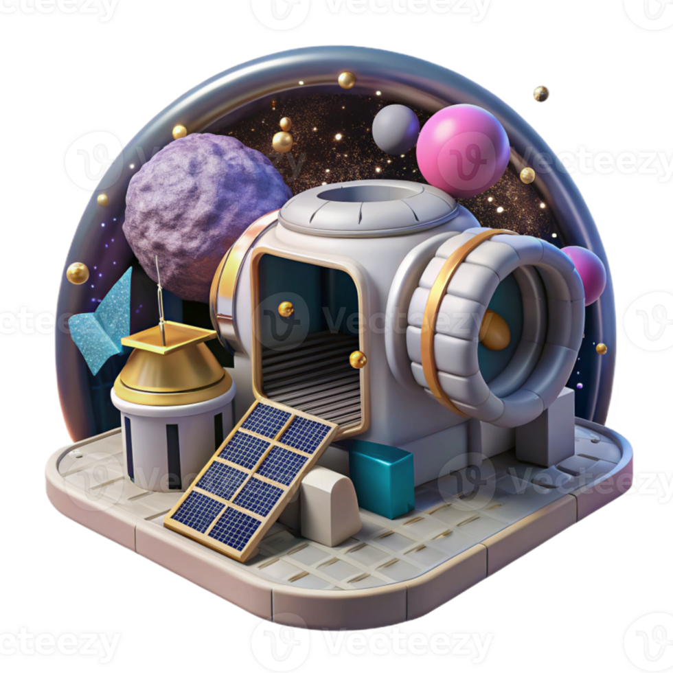 impressive minimalist Space Station Exterior Docking Port Transparent Background original png