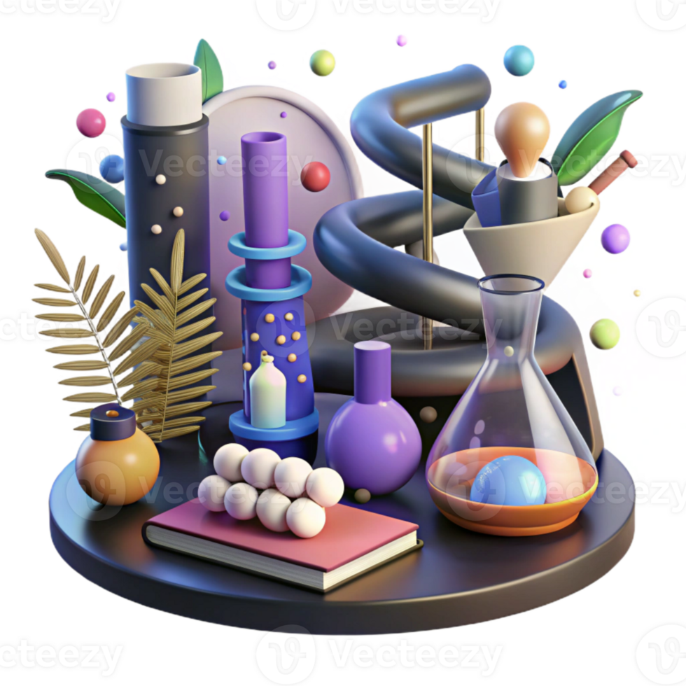 beautiful minimalist Genome Research Laboratory Scene Isolated original png