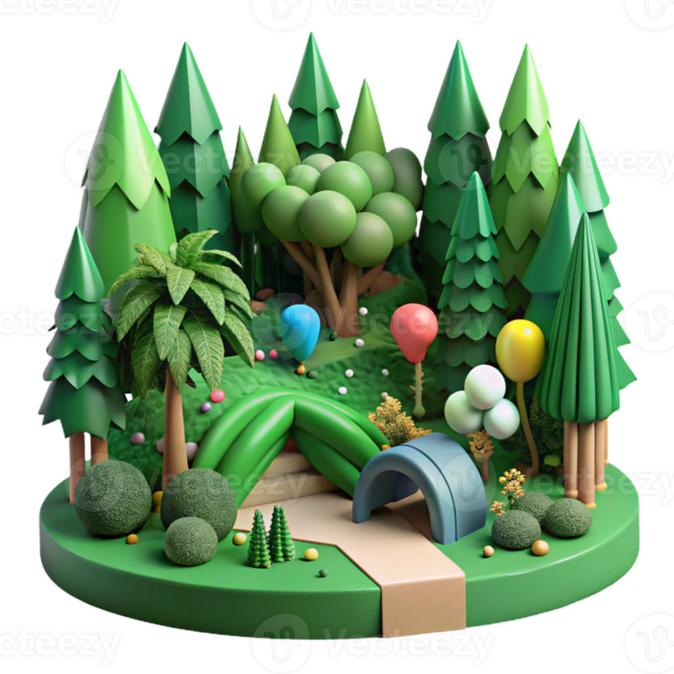 stunning contemporary Lush Green Forest Landscape Isolated Element original png