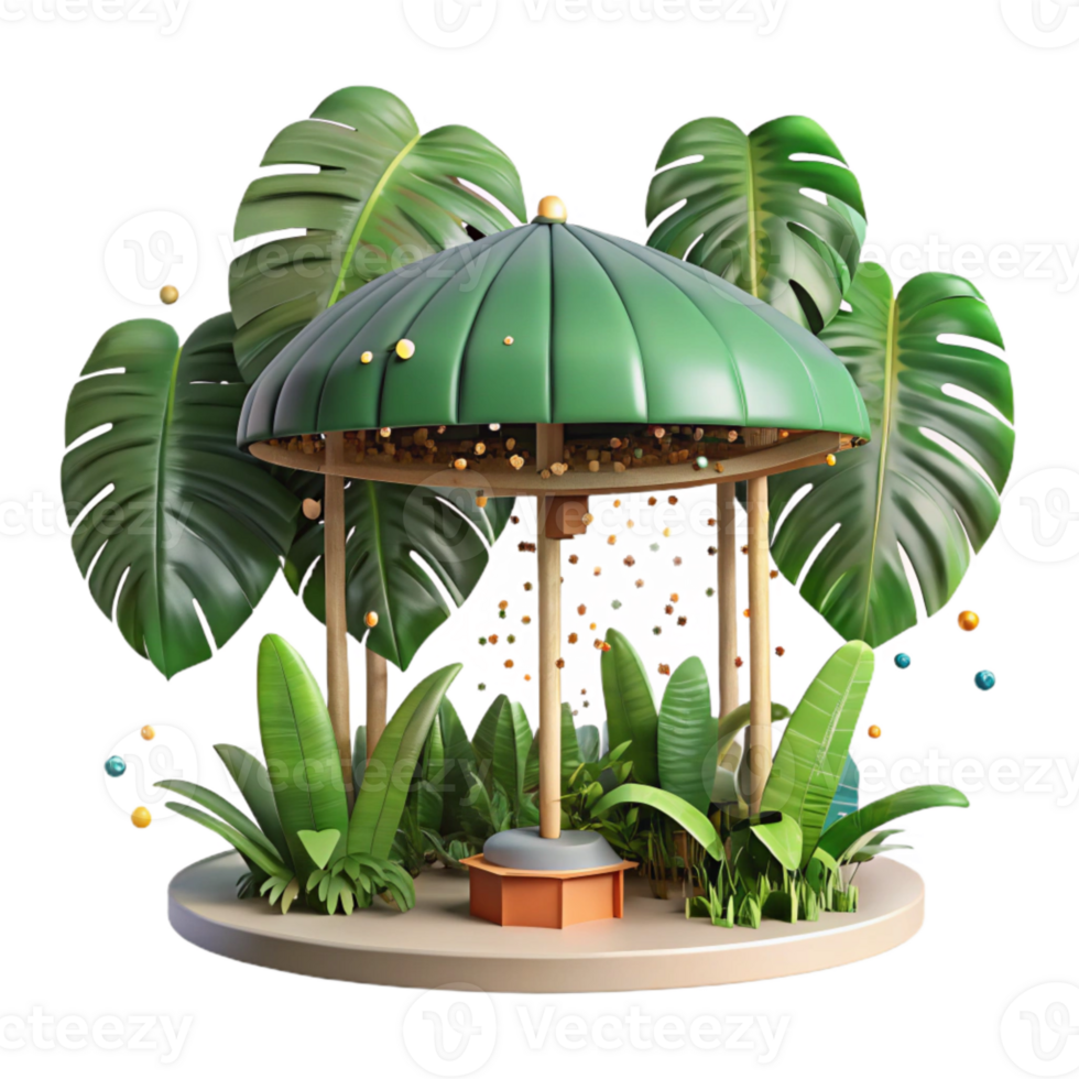 dramatic minimalist Rainforest Canopy Top View Cutout Element detailed png