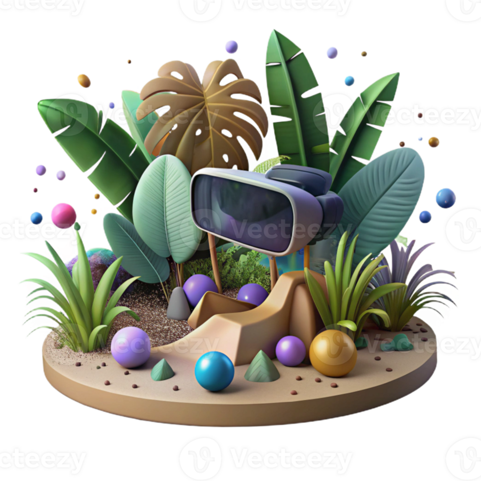 dramatic rustic Virtual Reality Nature Exploration Jungle Scene Transparent Background genuine png