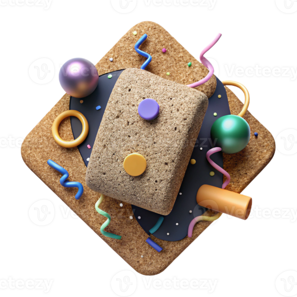 vibrant abstract Cork Tile Texture Seamless Cutout professional png
