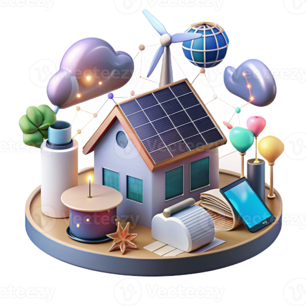 wonderful minimalist Smart Grid System Connecting Homes and Businesses Transparent Background high resolution png