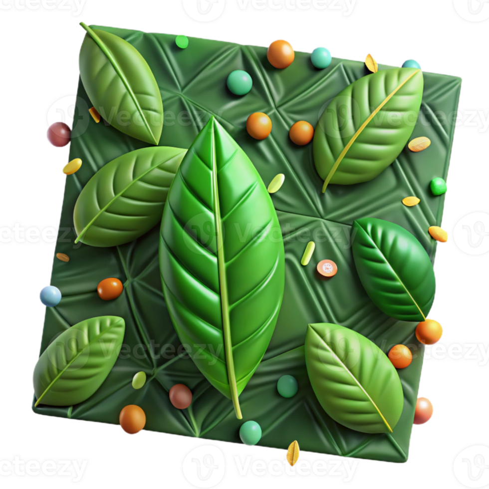 magnificent vintage Green Leaves Pattern Transparent Background genuine png