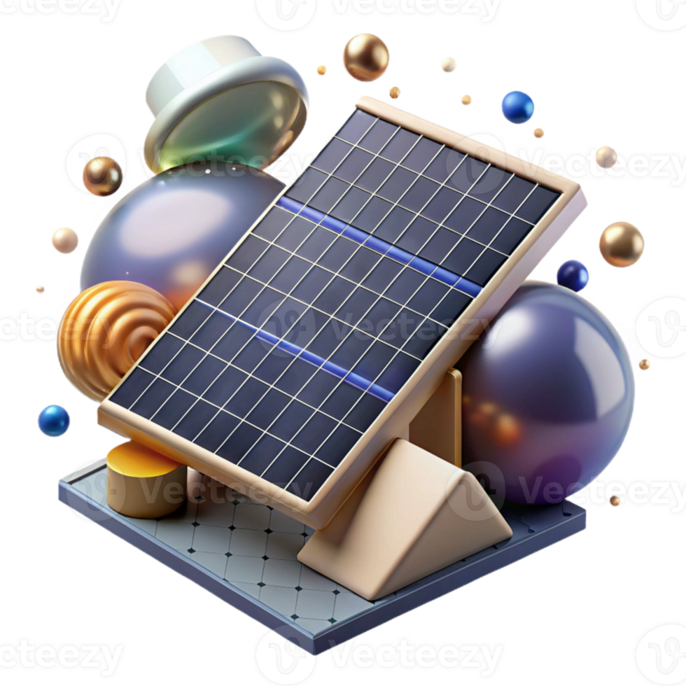 vibrant modern Solar Panel Installation Top View Transparent Background png