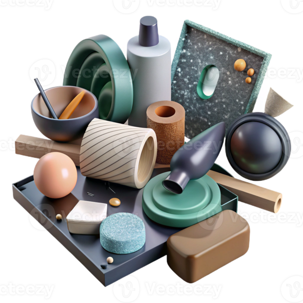 wonderful vintage Zero Waste Bathroom Essentials Flat Lay Isolated authentic png