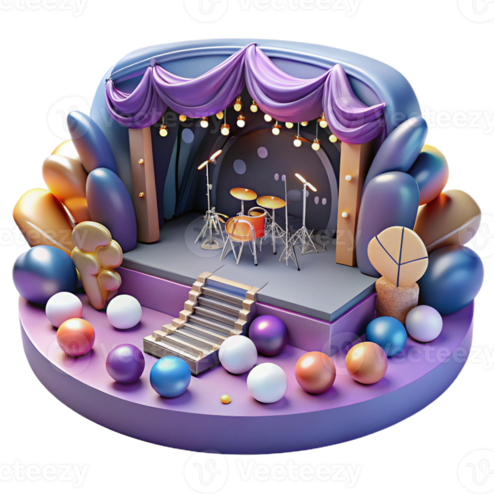 extraordinary vintage Virtual Concert Experience Audience View Transparent Background detailed png