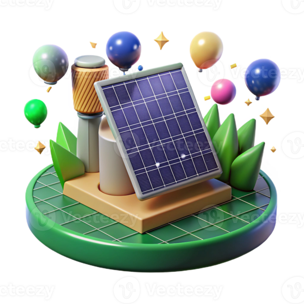 wonderful traditional Solar Panel Array on Desert Landscape Isolated premium png