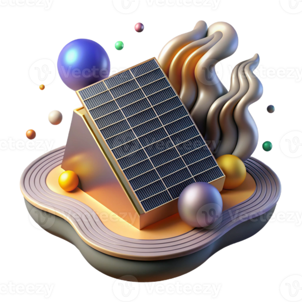 dramatic modern Abstract Solar Energy Wave Design Isolated Cutout authentic png