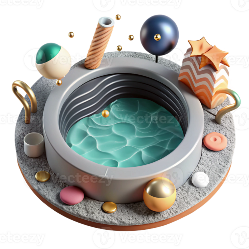 wonderful minimalist Geothermal Pool Top View Isolated Element exclusive png