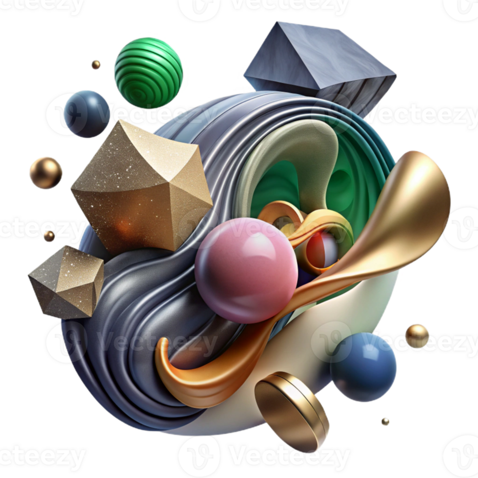 impressive modern Abstract Art Representing Change Cutout with Dynamic Brushstrokes original png