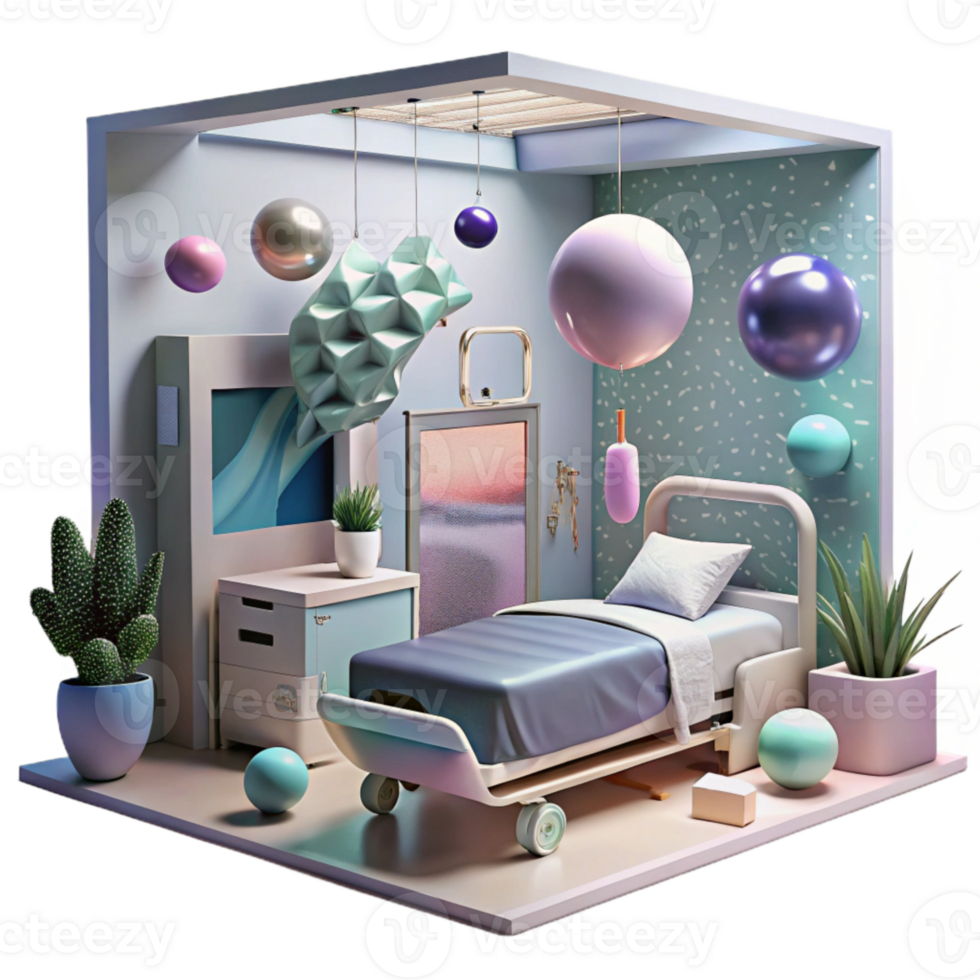 vibrant modern Hospital Room Interior Daytime Transparent Cutout high quality png