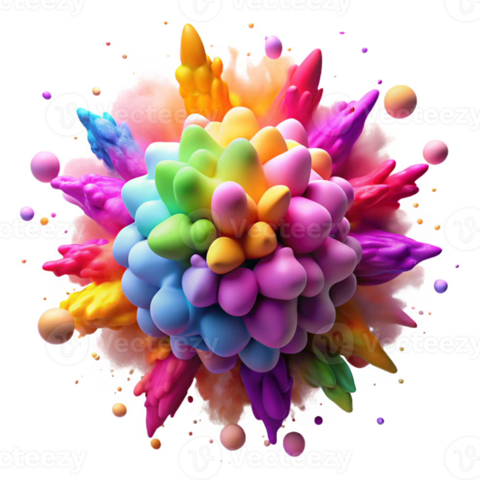 impressive rustic Bright Holi Powder Explosion Cutout Isolated genuine png