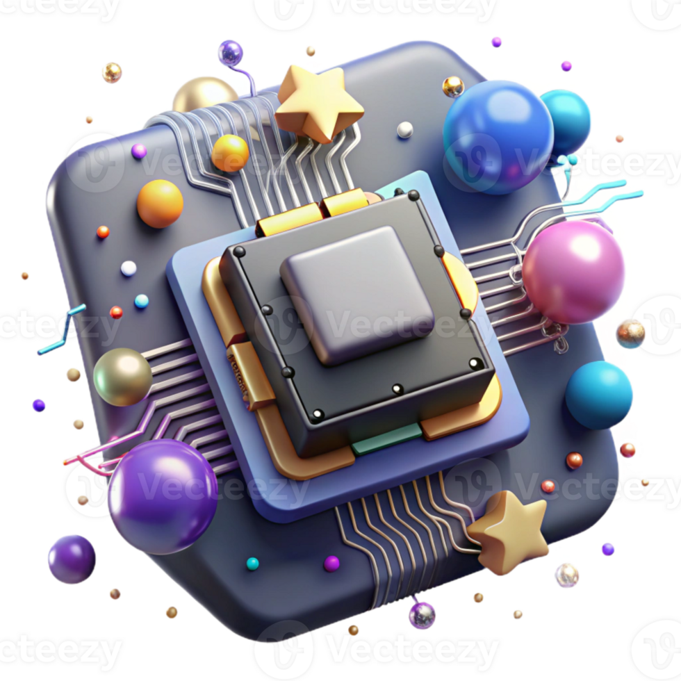 wonderful rustic Quantum Computer Circuit Board Isolated Element original png
