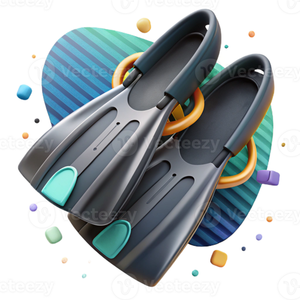 impressive artistic Scuba Fins Pair Cutout with Realistic Detail genuine png