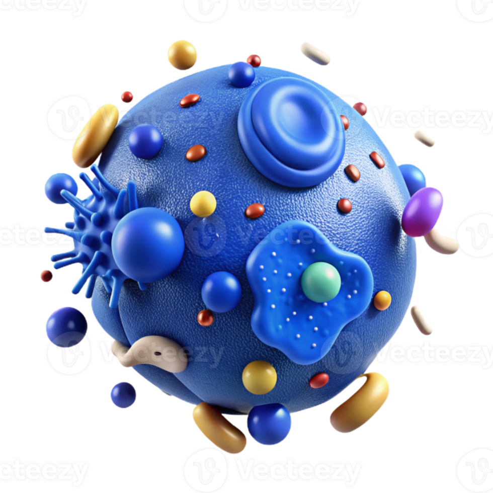 extraordinary modern Blue Bacteria Cell Division Process Transparent Background authentic png