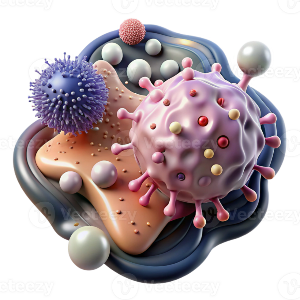 serene rustic Inflammation Response Microscopic Illustration Transparent detailed png