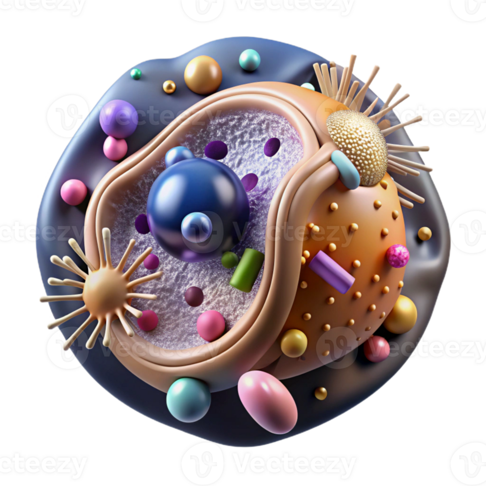 beautiful modern Bacteria Cell Structure Diagram Transparent Cutout png