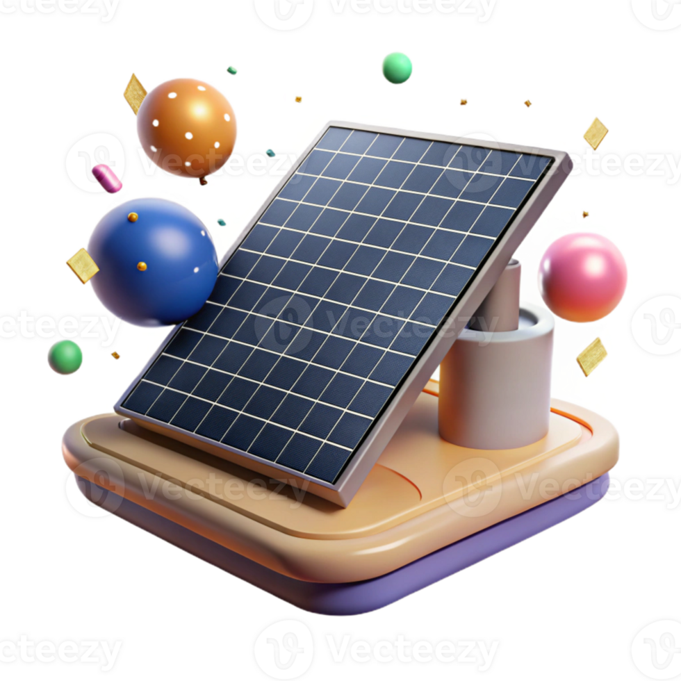wonderful minimalist Solar Panel on Rooftop Side View Transparent professional png