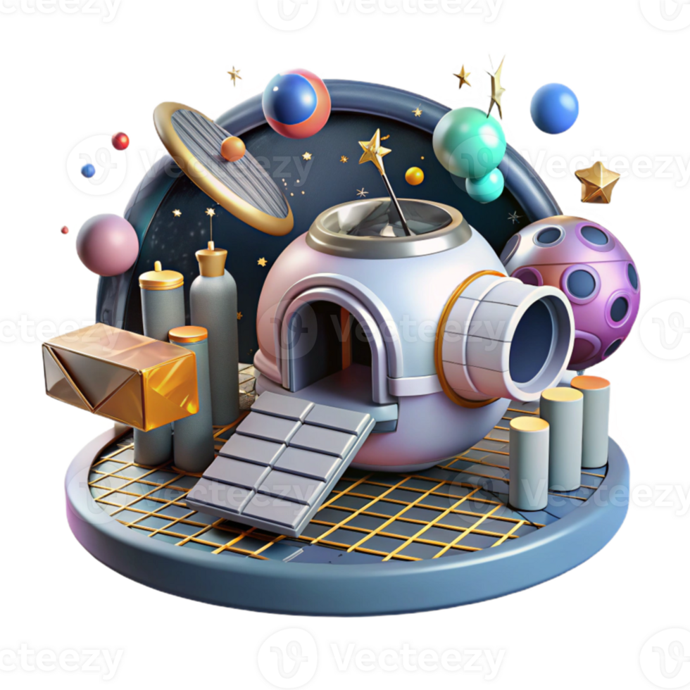 vibrant vintage Space Station Exterior Docking Port Transparent Background exclusive png