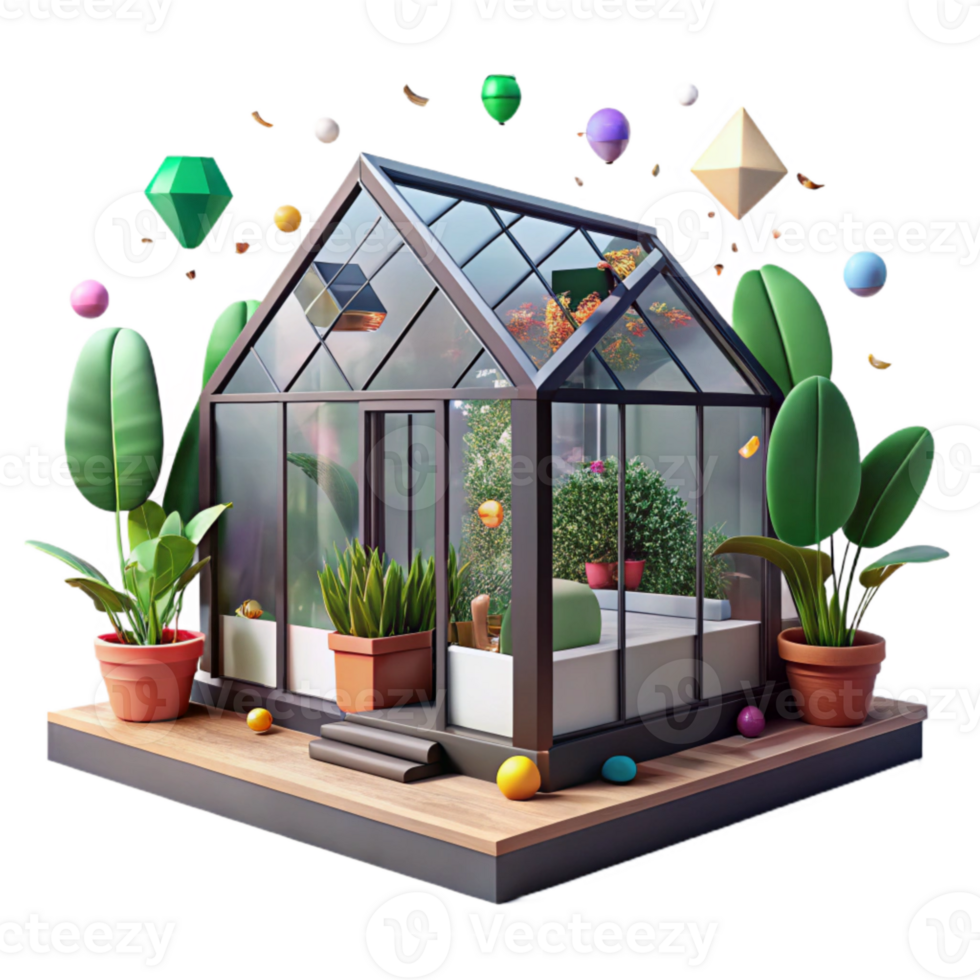 magnificent traditional Smart Greenhouse Interior View Transparent Background authentic png