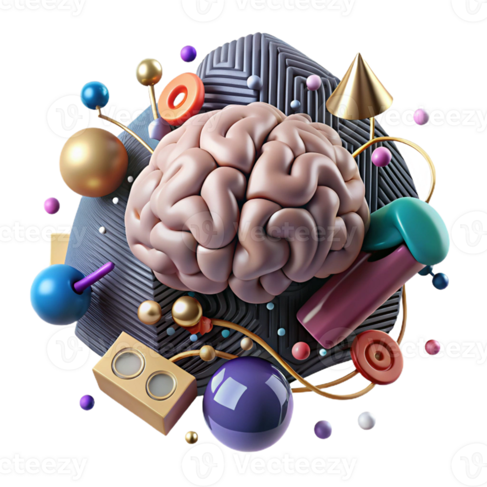 impressive artistic Brain Circuitry Diagram Isolated Element professional png