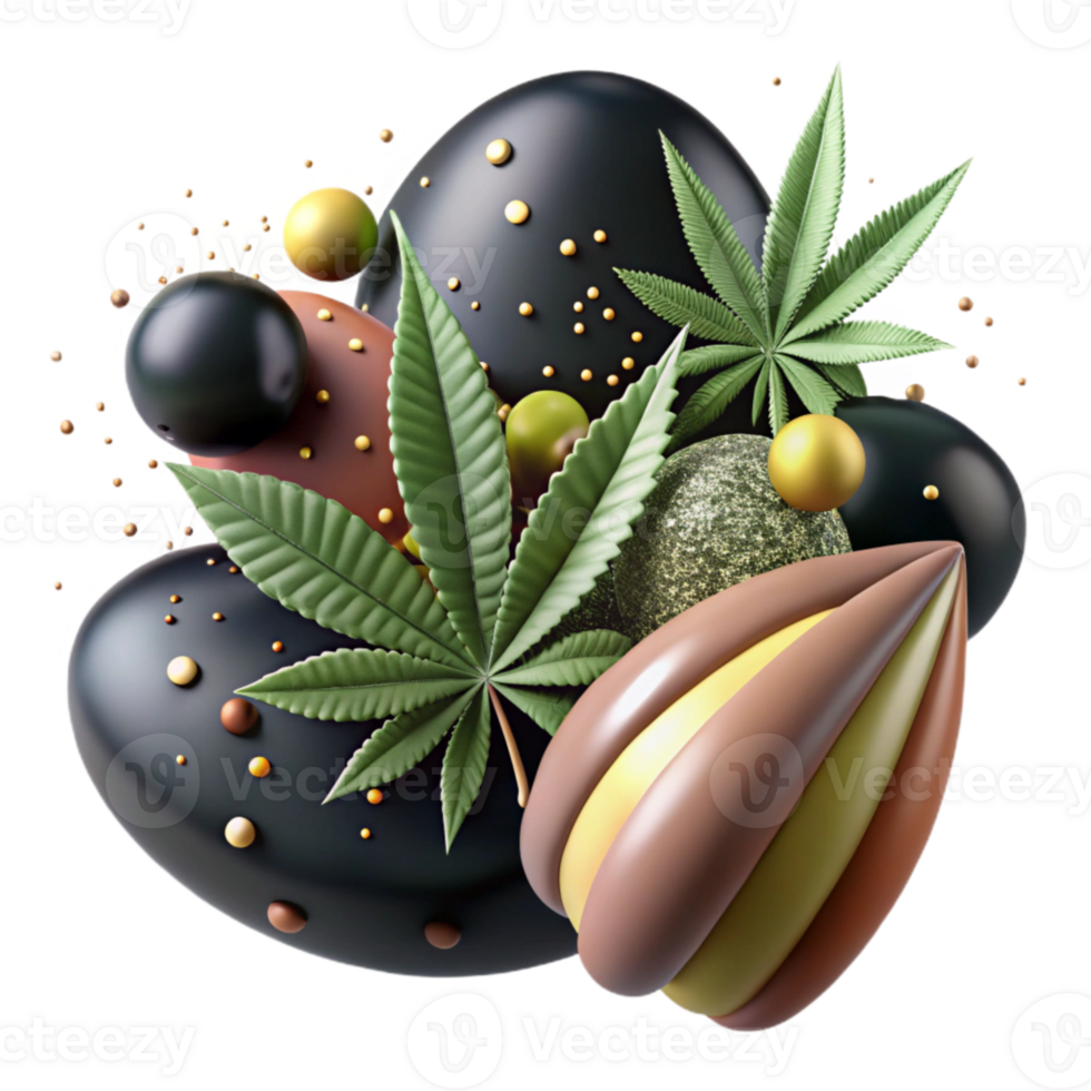 impressive abstract Hemp Seed Close Up Macro View Isolated professional png