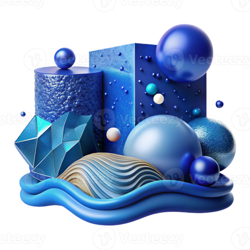 magnificent vintage Ocean Depth Gradient Blue Tones Cutout Transparent Background high quality png