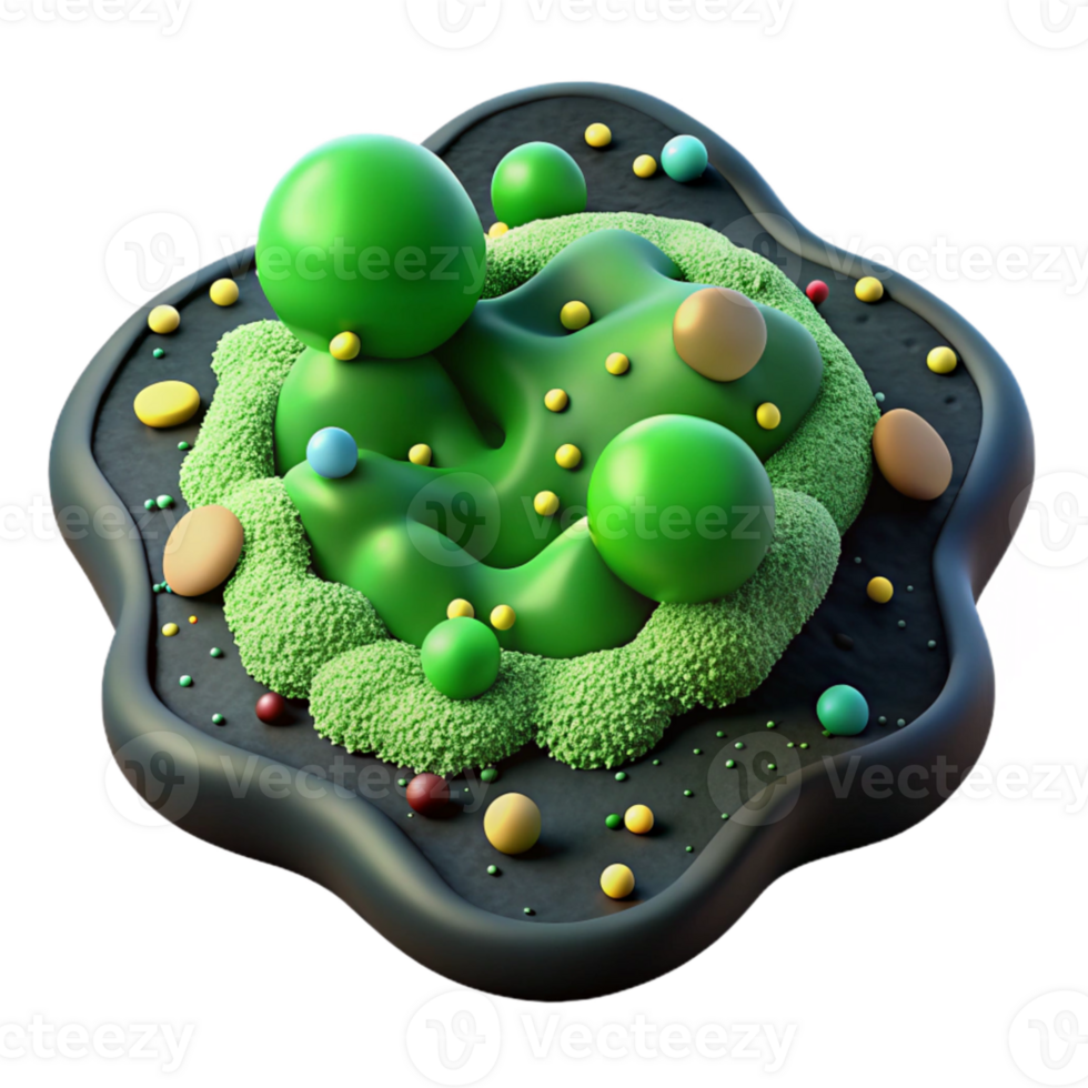 extraordinary contemporary Green Algae Microscopic View Cutout Isolated premium png