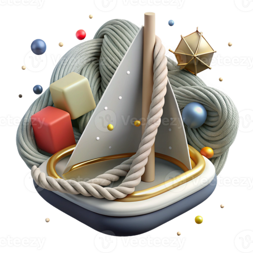 dramatic modern Sailboat Rope Detail Transparent Background Cutout high quality png