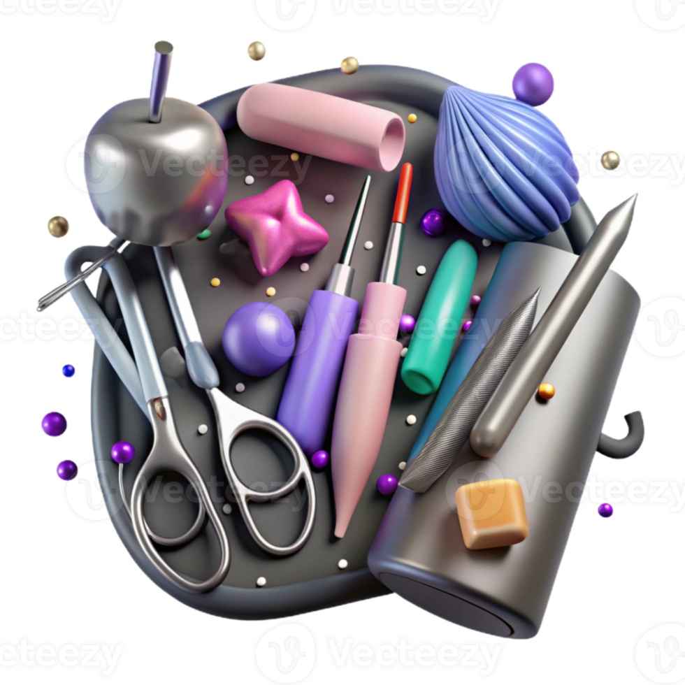vibrant abstract Surgical Tools Set Isolated on Transparent Background exclusive png