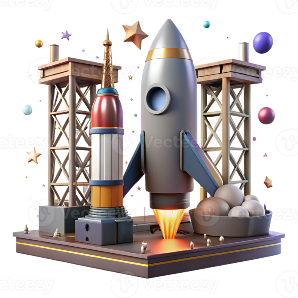 serene rustic Rocket Launch Pad Gantry Structure Detailed View Isolated Element detailed png