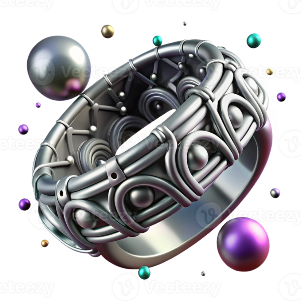 elegant minimalist Silver Bracelet Isolated Intricate Pattern genuine png
