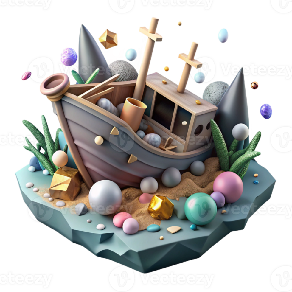 wonderful traditional Sunken Shipwreck Debris Isolated detailed png