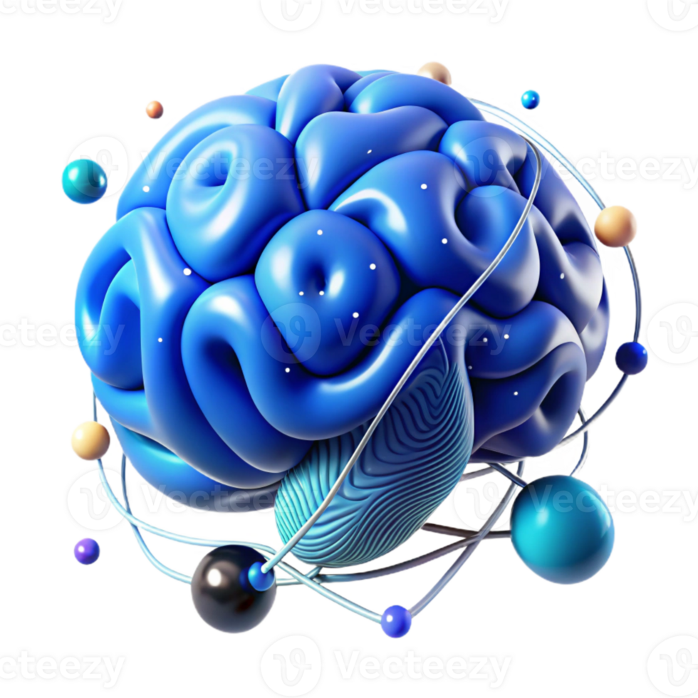 magnificent artistic Abstract Brain Network Blue Hue Transparent png