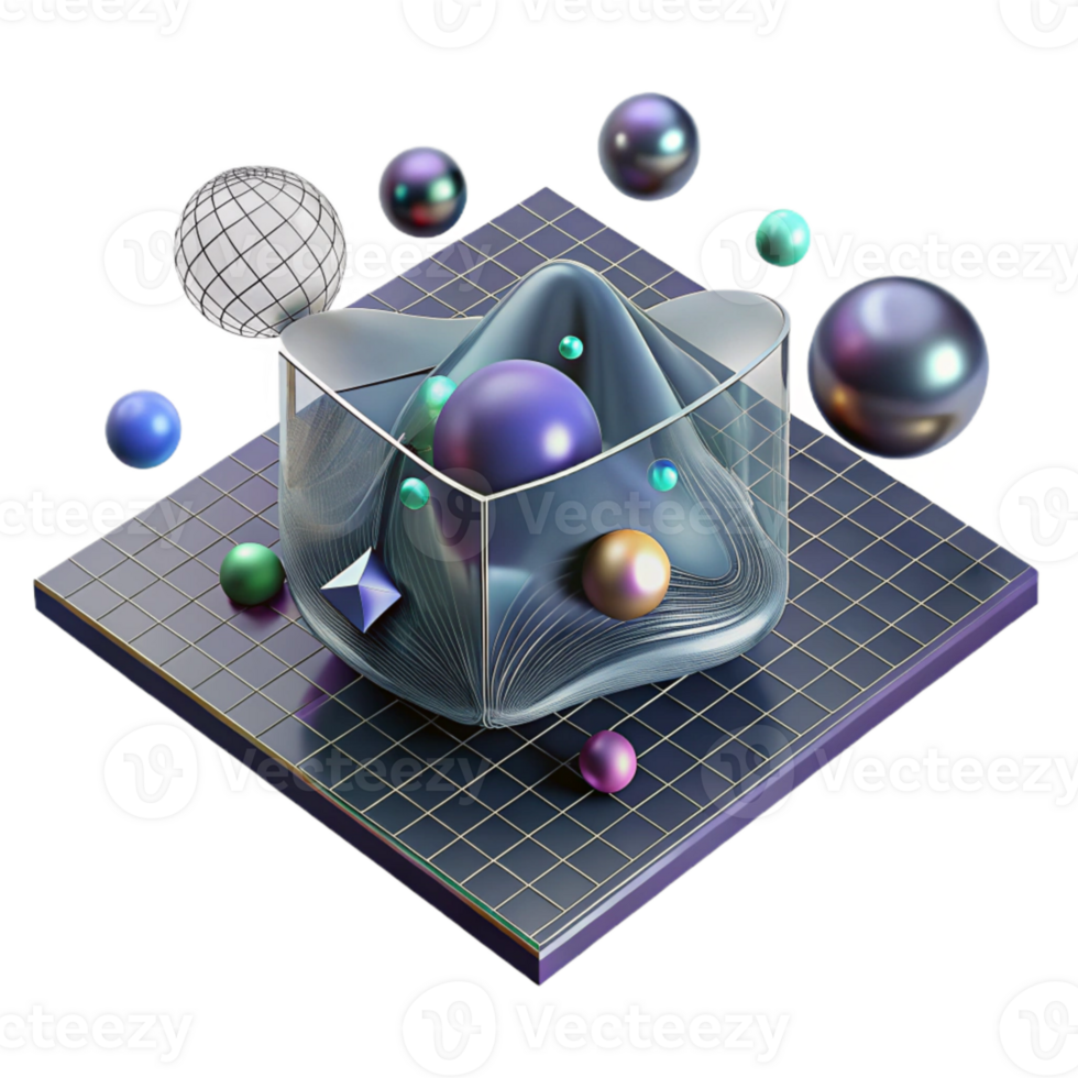 vibrant creative Quantum Chromodynamics Diagram Transparent Background high resolution png