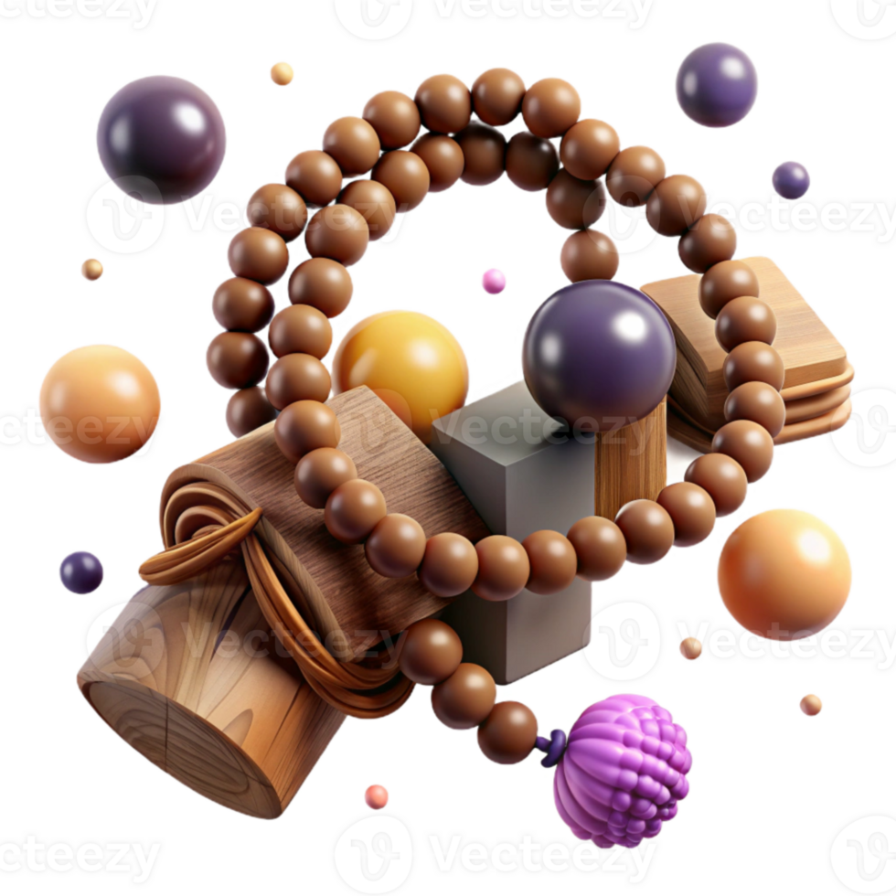 stunning modern Prayer Beads with Wooden Texture Isolated high resolution png