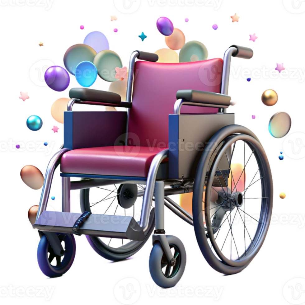 stunning abstract Wheelchair Front View Isolated Transparent Background png