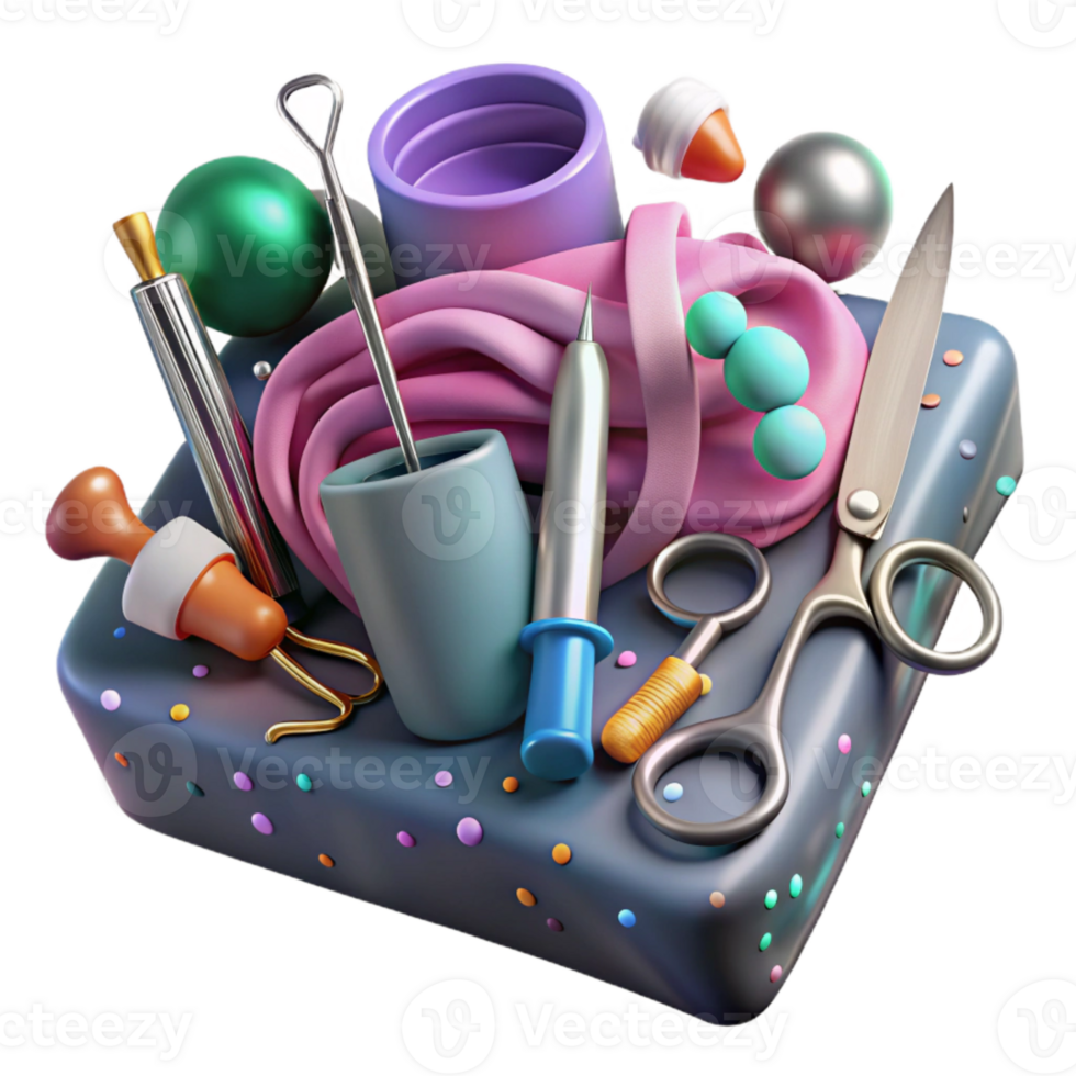 serene rustic Surgical Tools Set Isolated on Transparent Background exclusive png