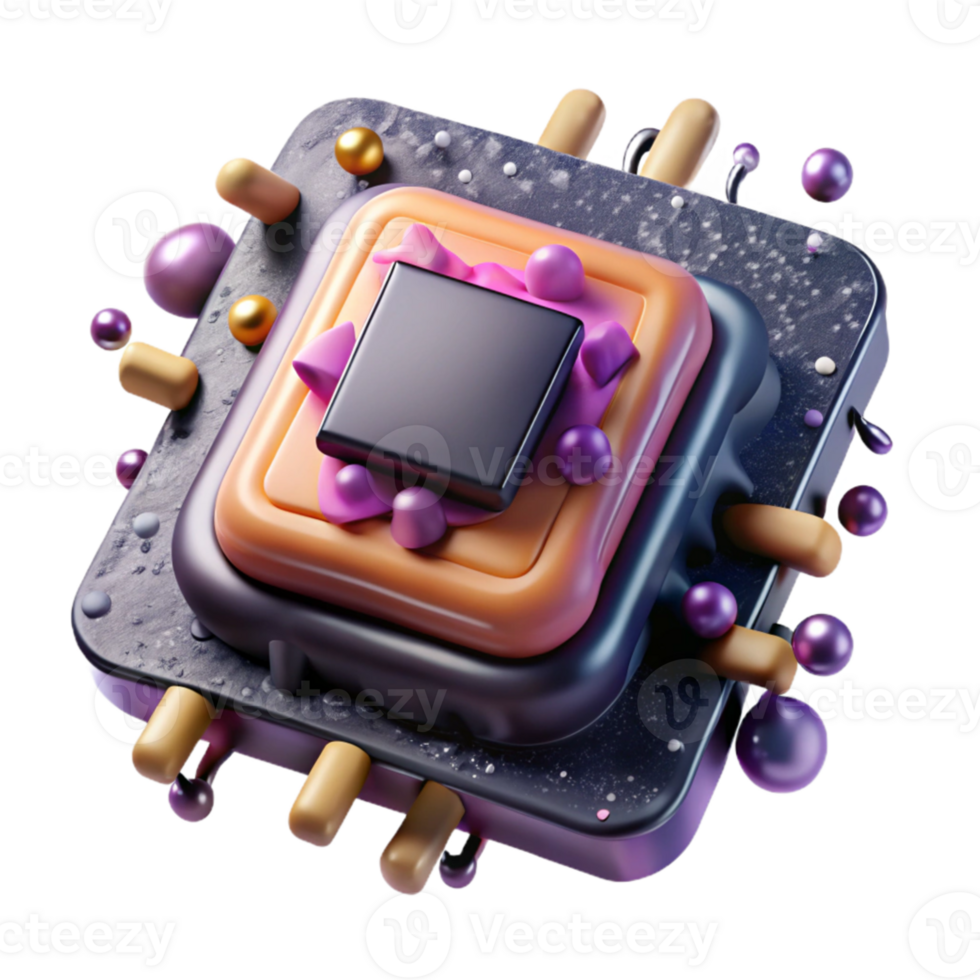beautiful modern Nanotech Device with Circuitry Exposed Cutout authentic png