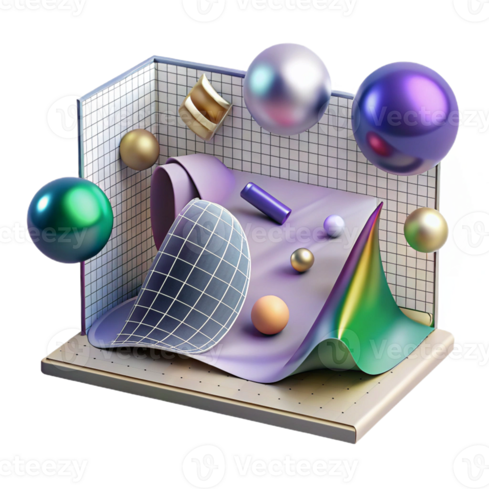 vibrant abstract Quantum Chromodynamics Diagram Transparent Background professional png