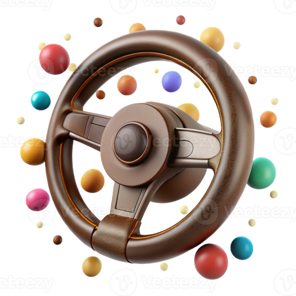 stunning classic Antique Car Steering Wheel Detail Transparent Background high resolution png