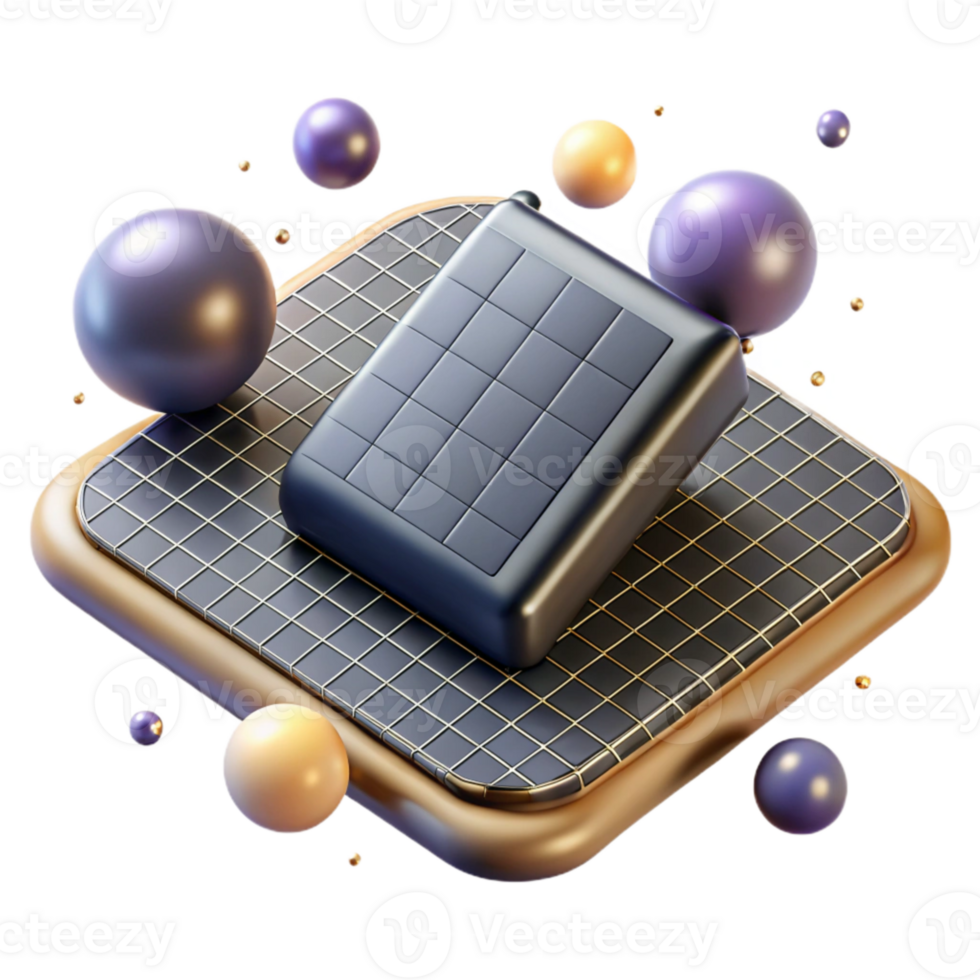 magnificent vintage Solar Panel Microchip Structure Close Up with Grid Pattern exclusive png