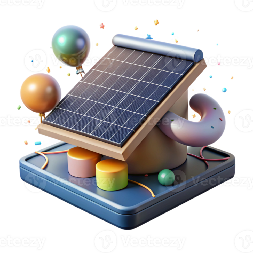 dramatic classic Solar Panel Installation on Roof Angled View Isolated premium png