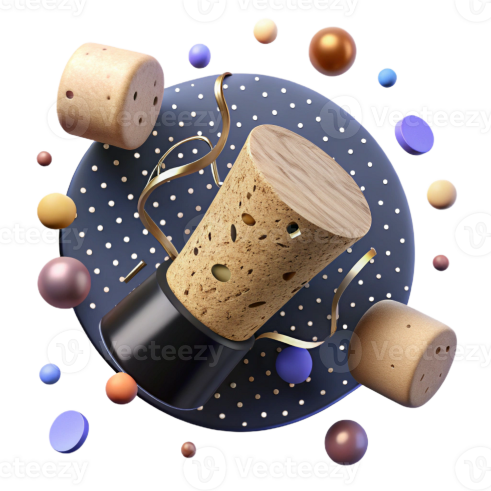stunning classic Cork Wine Stopper Top View Isolated premium png