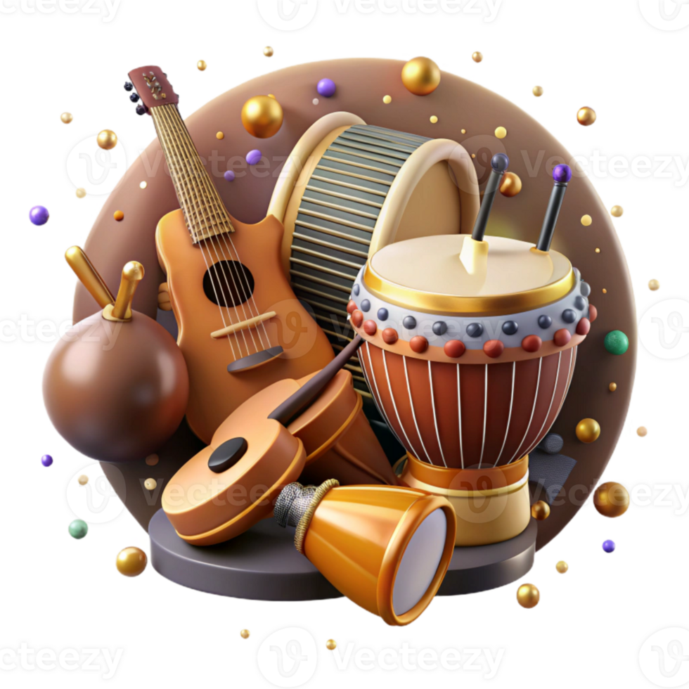 beautiful creative Traditional Musical Instruments From Africa Isolated exclusive png