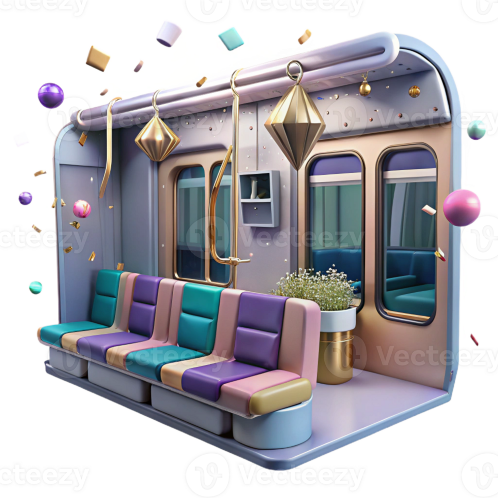 extraordinary creative Modern Train Interior View Transparent Element genuine png