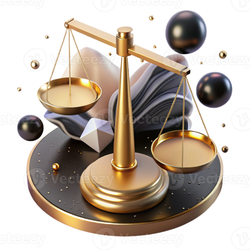 magnificent modern Balance Scale Tipping One Way Gold Transparent Background exclusive png