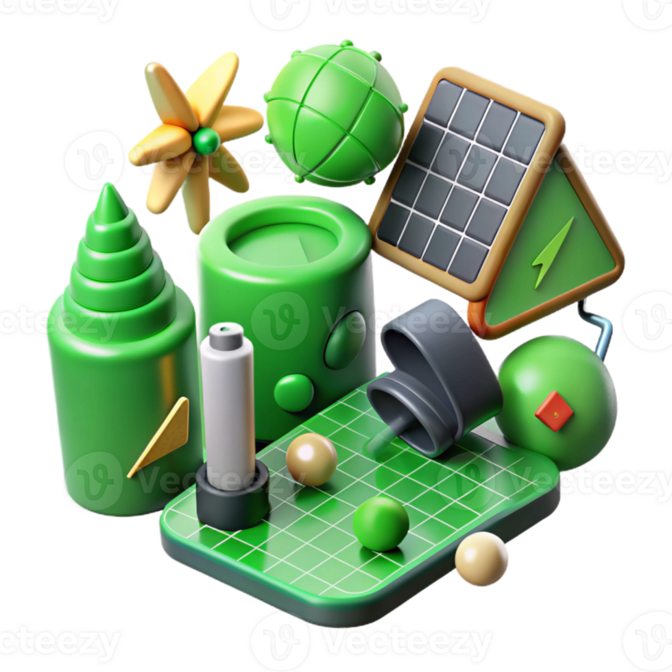 extraordinary rustic Green Energy Icons Set Minimalist Style Isolated original png